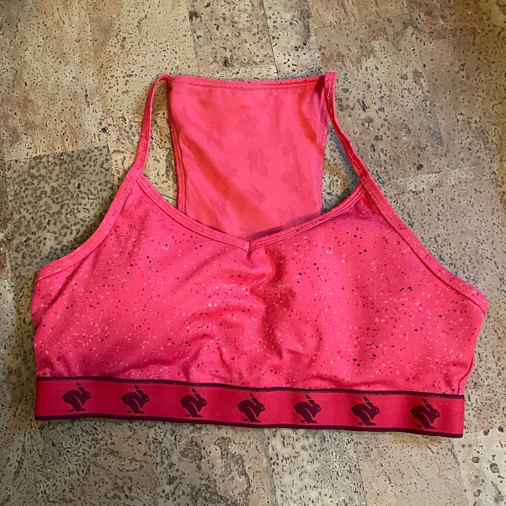 Run in Rabbit strappy pocket bra, size L